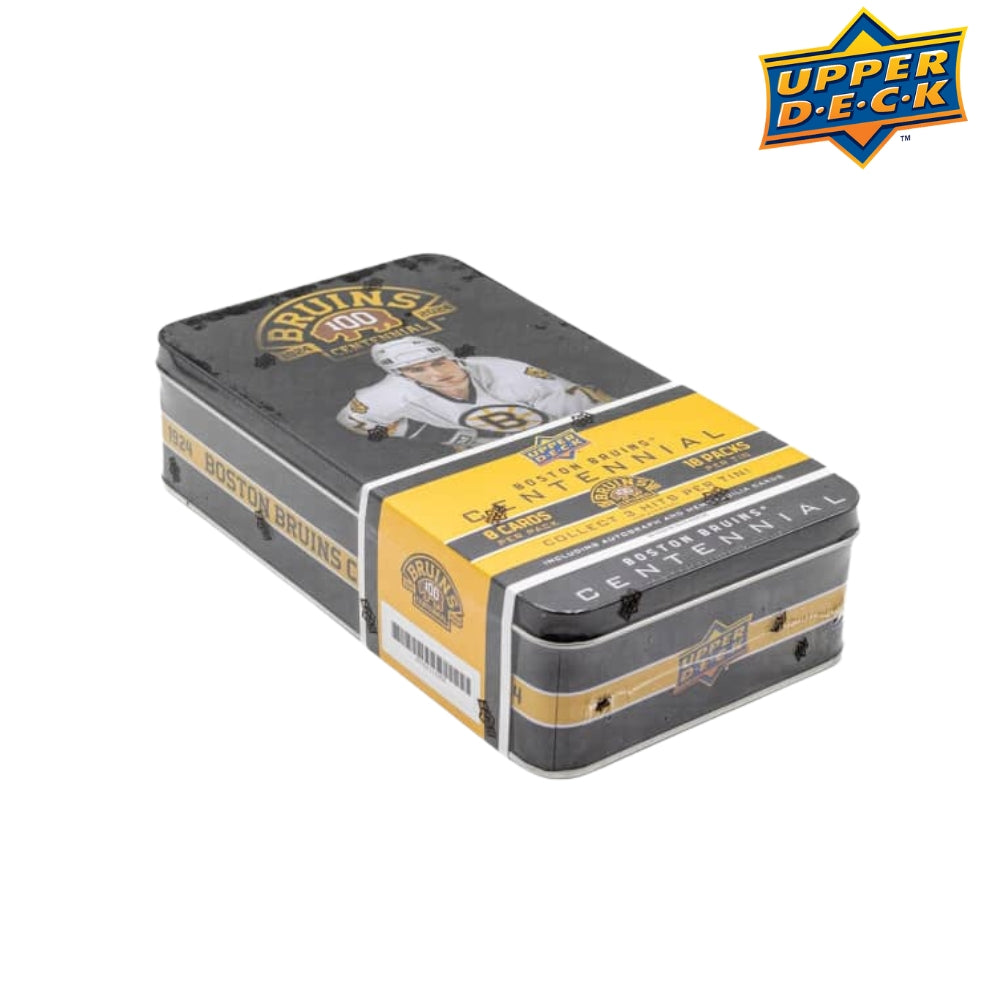 2023-24 Upper Deck Boston Bruins Centennial samlarbox med hockeykort för jubileumssäsongen.