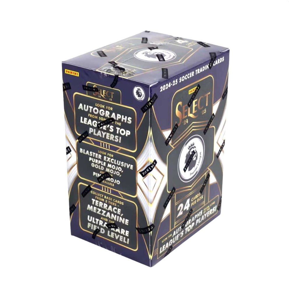 2024-25 Panini Select Premier League Soccer Blaster Box, fotbollskort med Premier League-spelare.