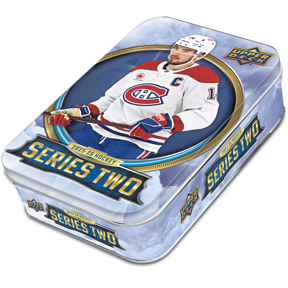 Upper Deck Series 2 Hockey 2025-26 retail tin för hockeysamlare.