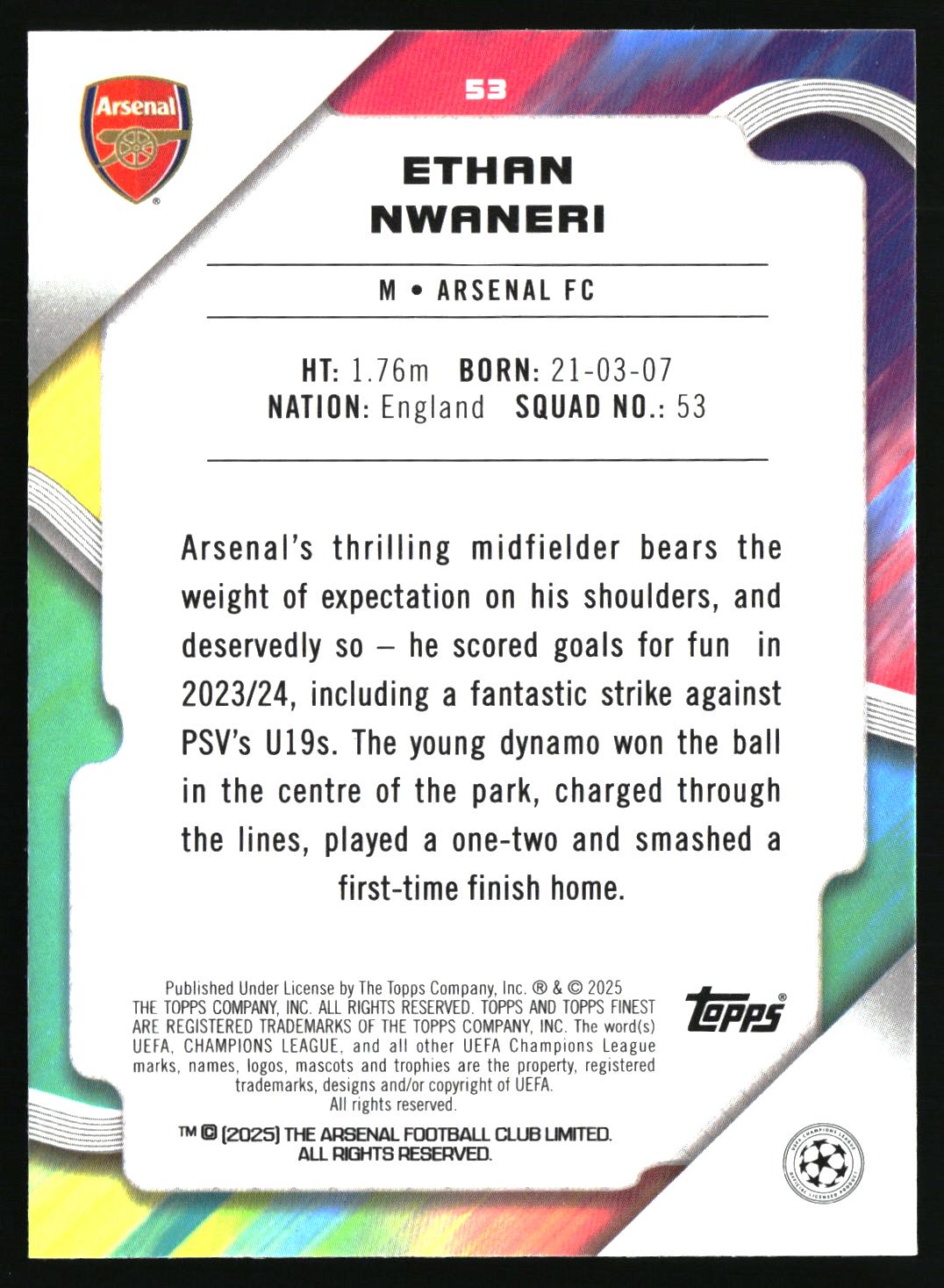 Ethan Nwaneri RC Arsenal FC