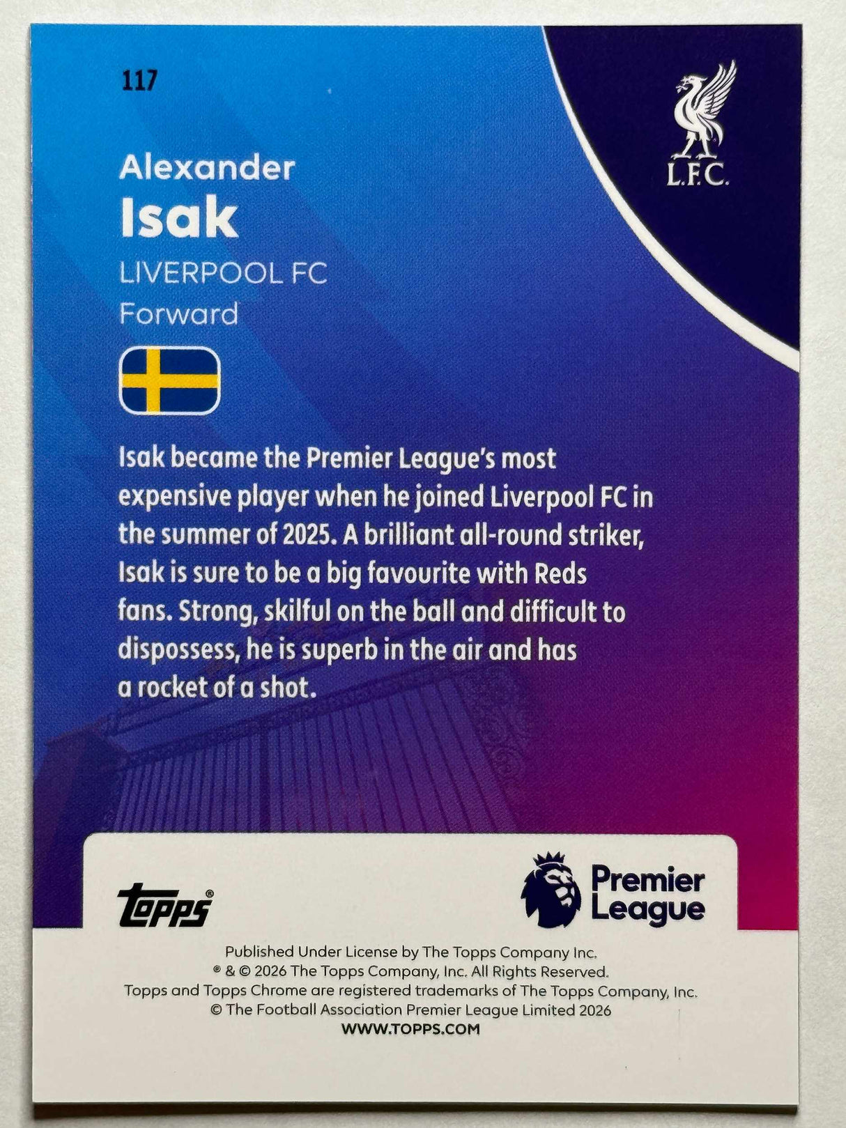 Alexander Isak - Pulsar - Topps Chrome PL 25/26