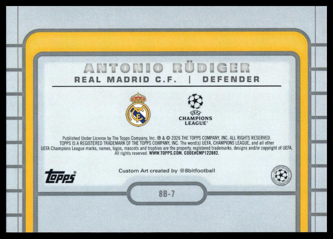 Antonio Rudiger - 8-Bit - Topps Flagship 25/26