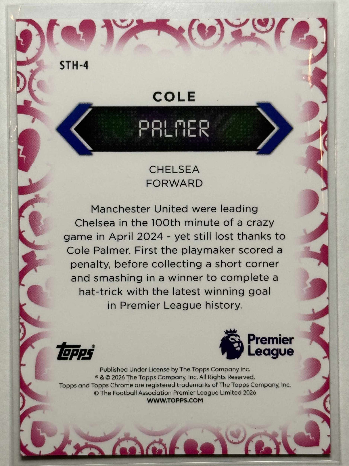 Cole Palmer - Heartbreaker - Topps Chrome PL 25/26