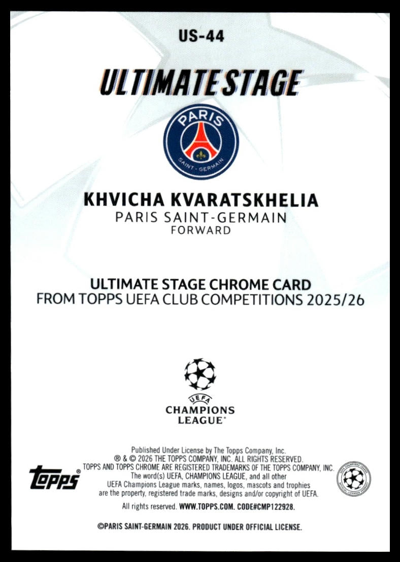 Khvicha Kvaratskhelia - Ultimate Stage - Topps Flagship 25/26