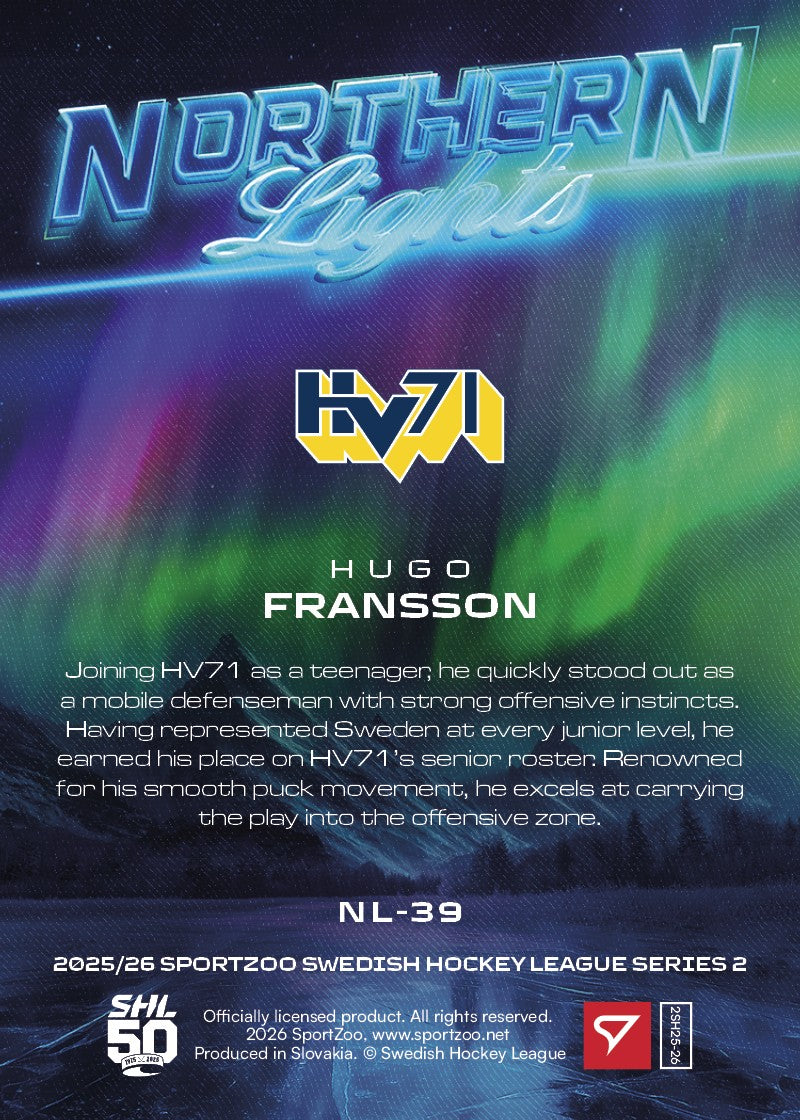 NL-39 HV71 Hugo Fransson NORTHERN LIGHTS