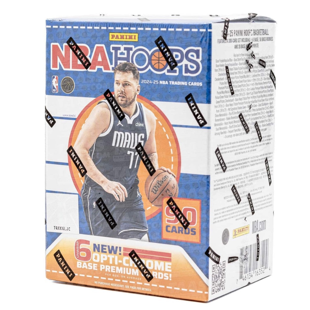 Panini NBA Hoops Basketball 24/25 Blaster Box, officiell NBA-samlarbox med basketkort för säsongen 2024-2025.