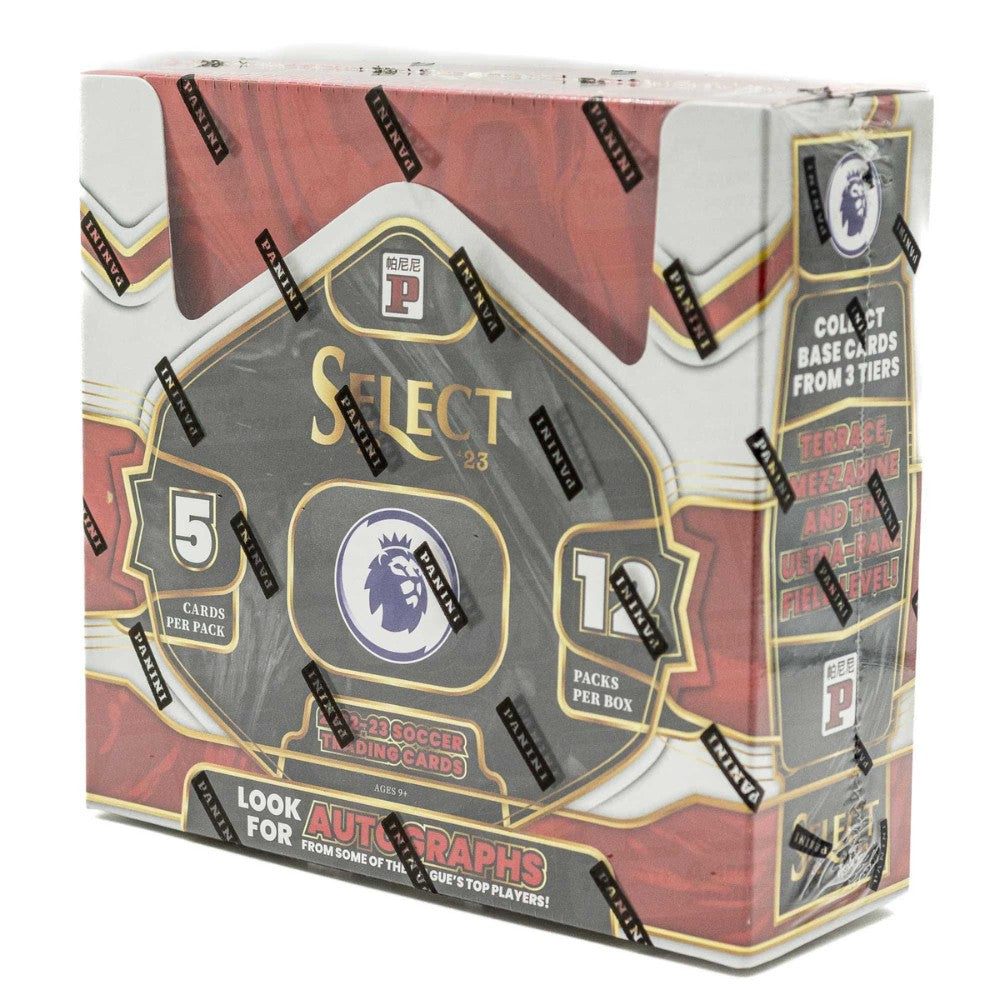 Panini Select Premier League 22/23 TMALL Box med fotbollskort, samlarbox för samlare av sportkort.
