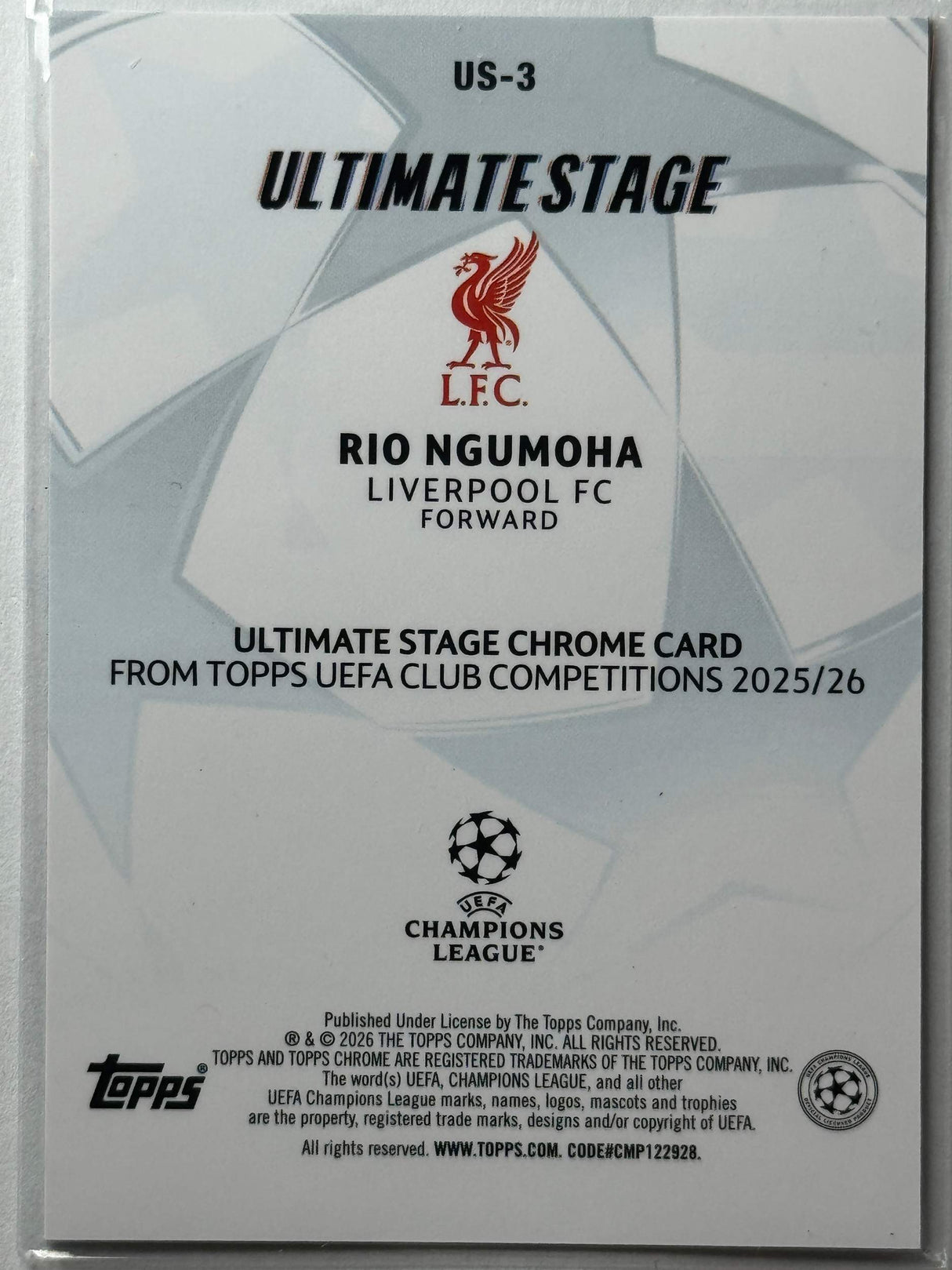Rio Ngumoha - Ultimate Stage - Topps Flagship 25/26