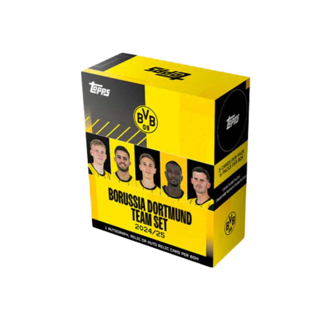 Topps Dortmund Team Set 24/25, officiella fotbollskort med spelare från Borussia Dortmund säsongen 2024/2025.