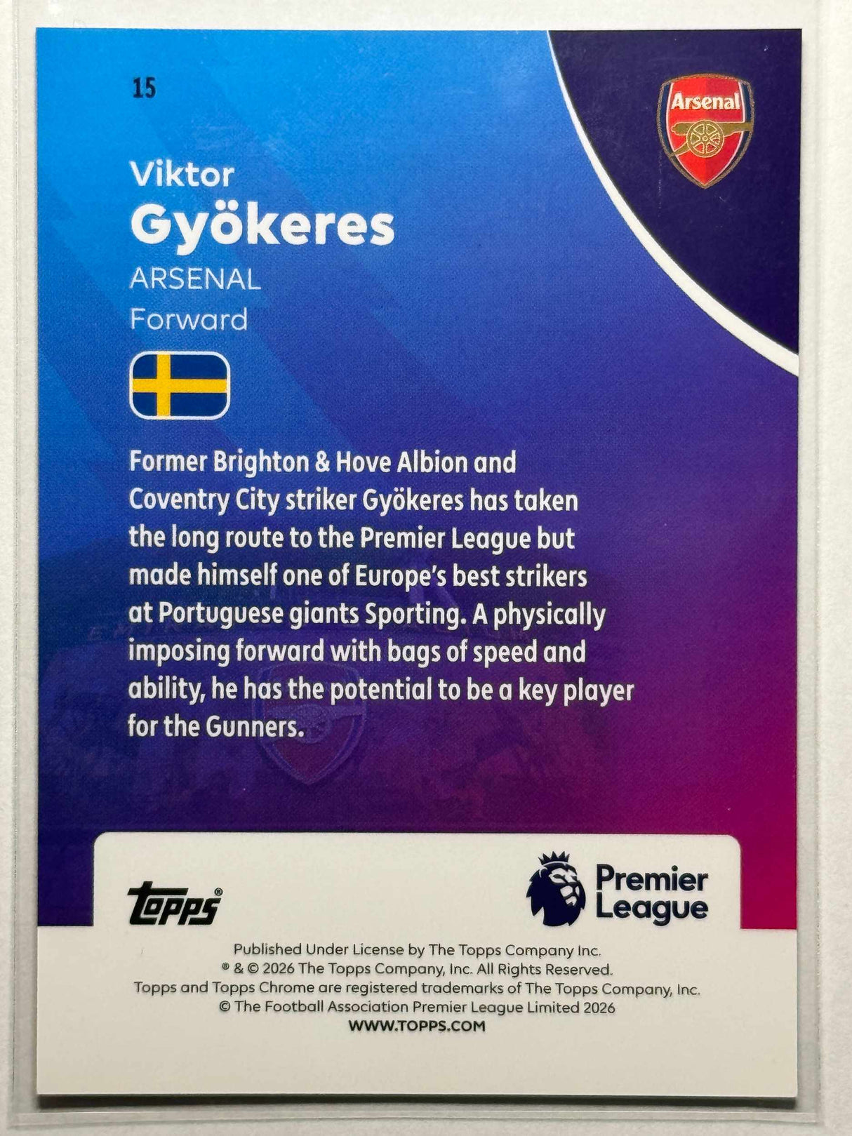 Viktor Gyökeres - Base - Topps Chrome PL 25/26