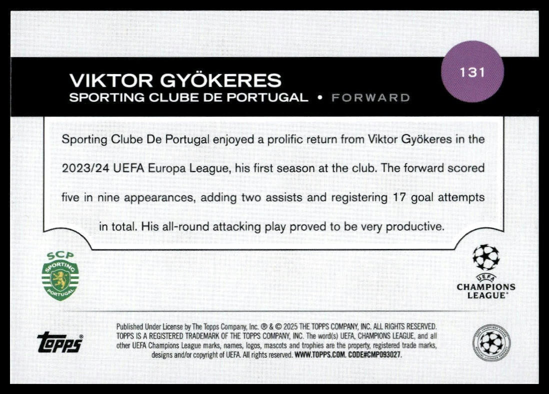 Viktor Gyökeres - Base - Topps Flagship 24/25