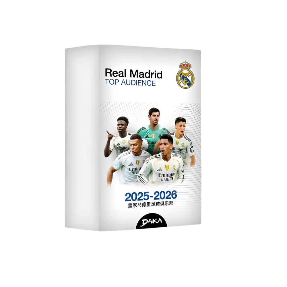 2025-26 Daka Real Madrid Top Audience Box, box med fotbollskort för samlare.