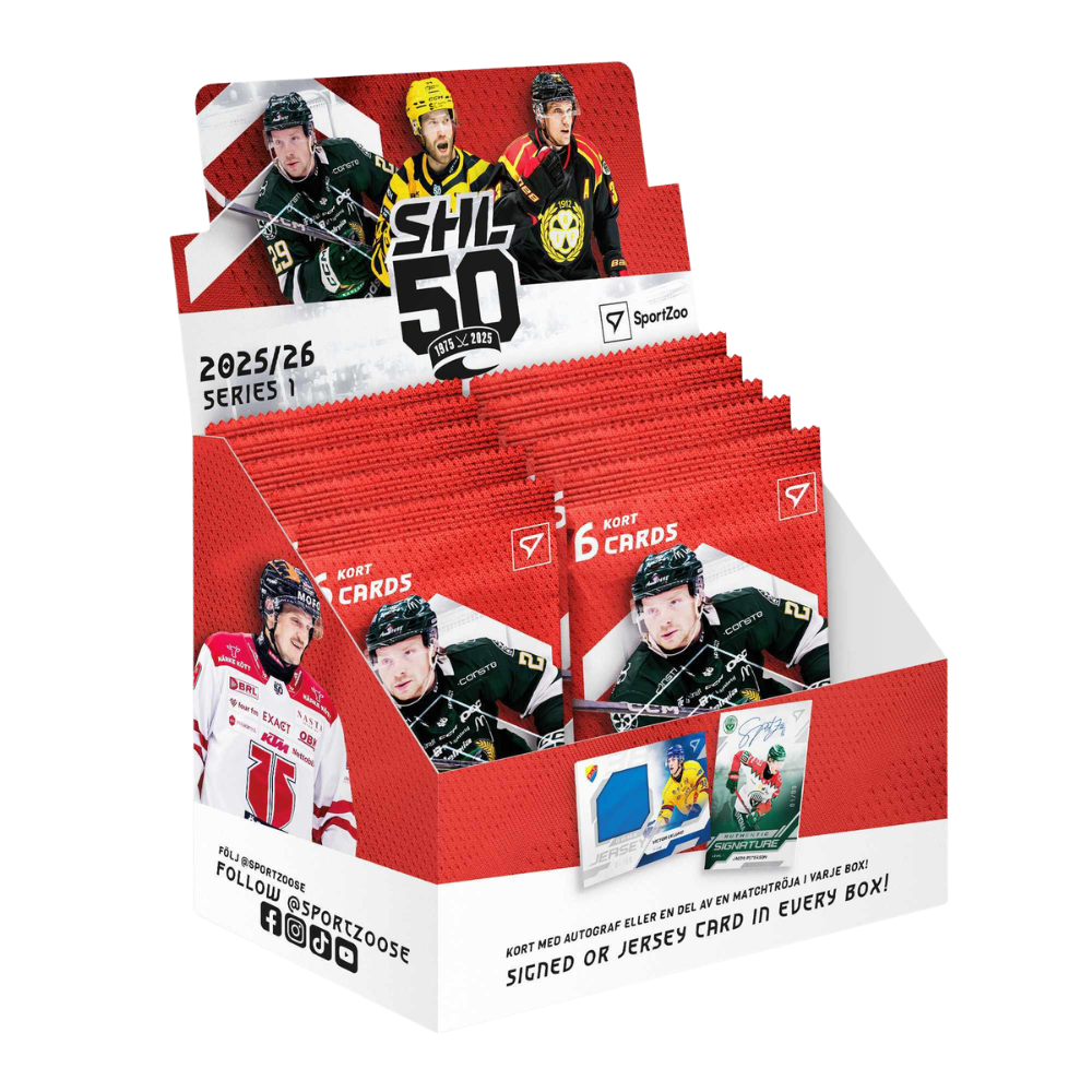 SportZoo SHL 25/26 Series 1 retail box med hockeykort för samlare.