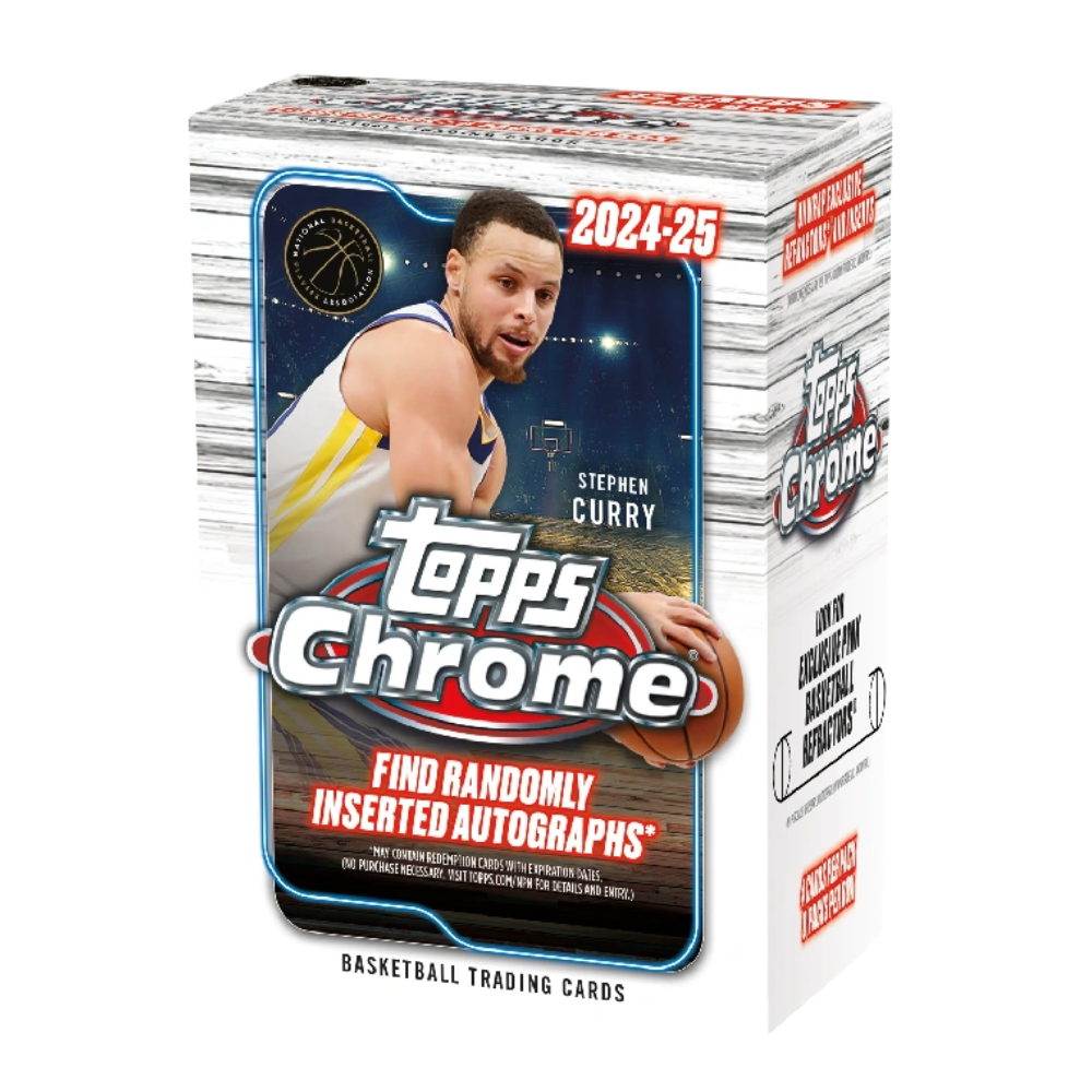 Topps Chrome Basketball 2024-25 Value Box med basketkort från NBA.