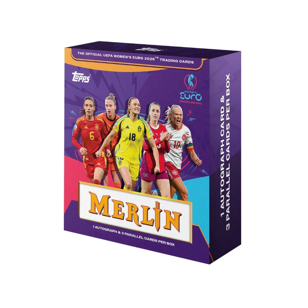 Topps Merlin fotbollskort från UEFA Women's Euros 2025 för samlare.