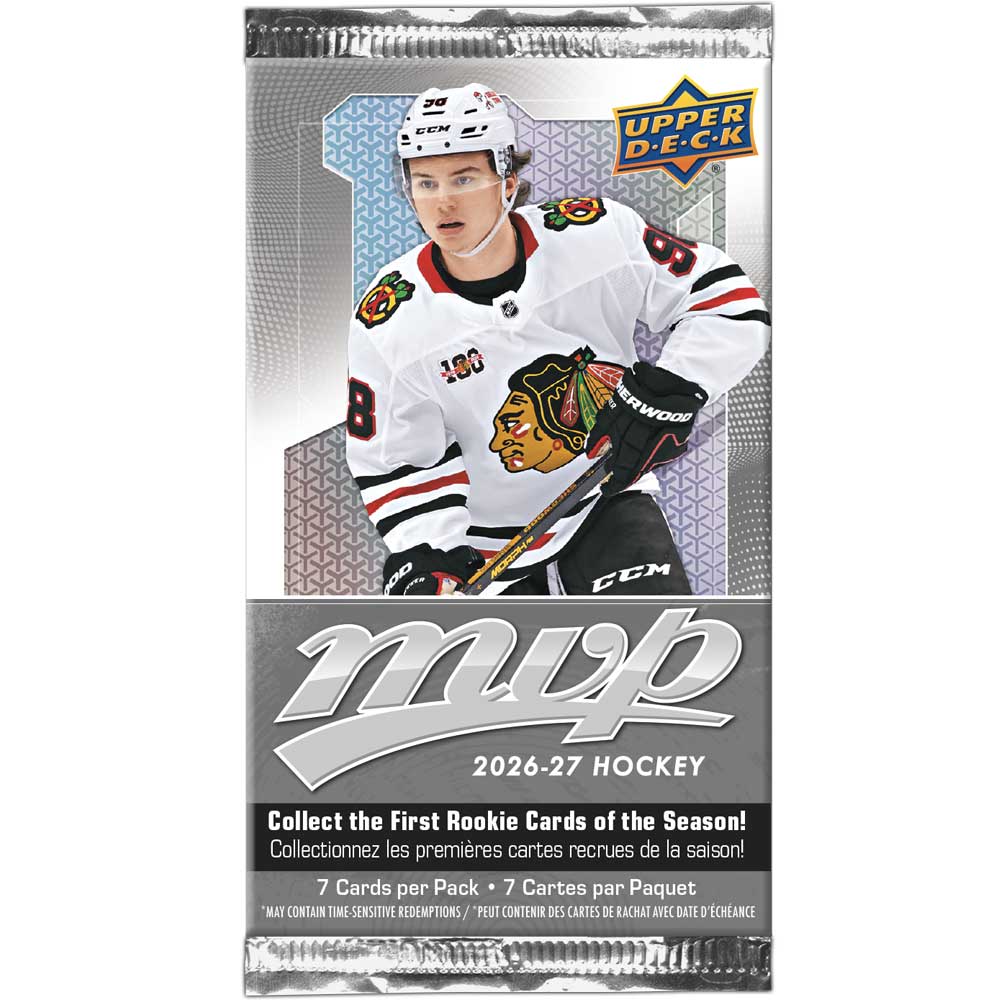 2026-27 Upper Deck MVP Hockey Retail Paket (7 kort)