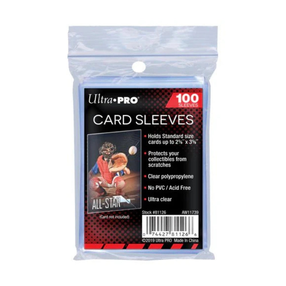 Ultra PRO card sleeves i 100-pack, transparenta skyddsfickor för samlarkort.