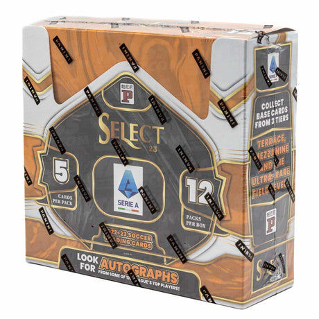 2022/23 Panini Select Serie A Soccer Tmall Box med samlarkort från italienska ligan, oöppnad samlarbox.