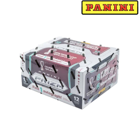 2022 Panini Prizm FIFA World Cup Qatar Soccer Hobby Box, oöppnad samlarbox med fotbollskort och sällsynta prylar.