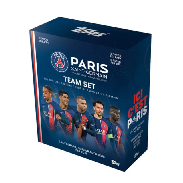 2023-24 Topps Paris Saint-Germain Team Set fotbollskort för PSG-samlare.
