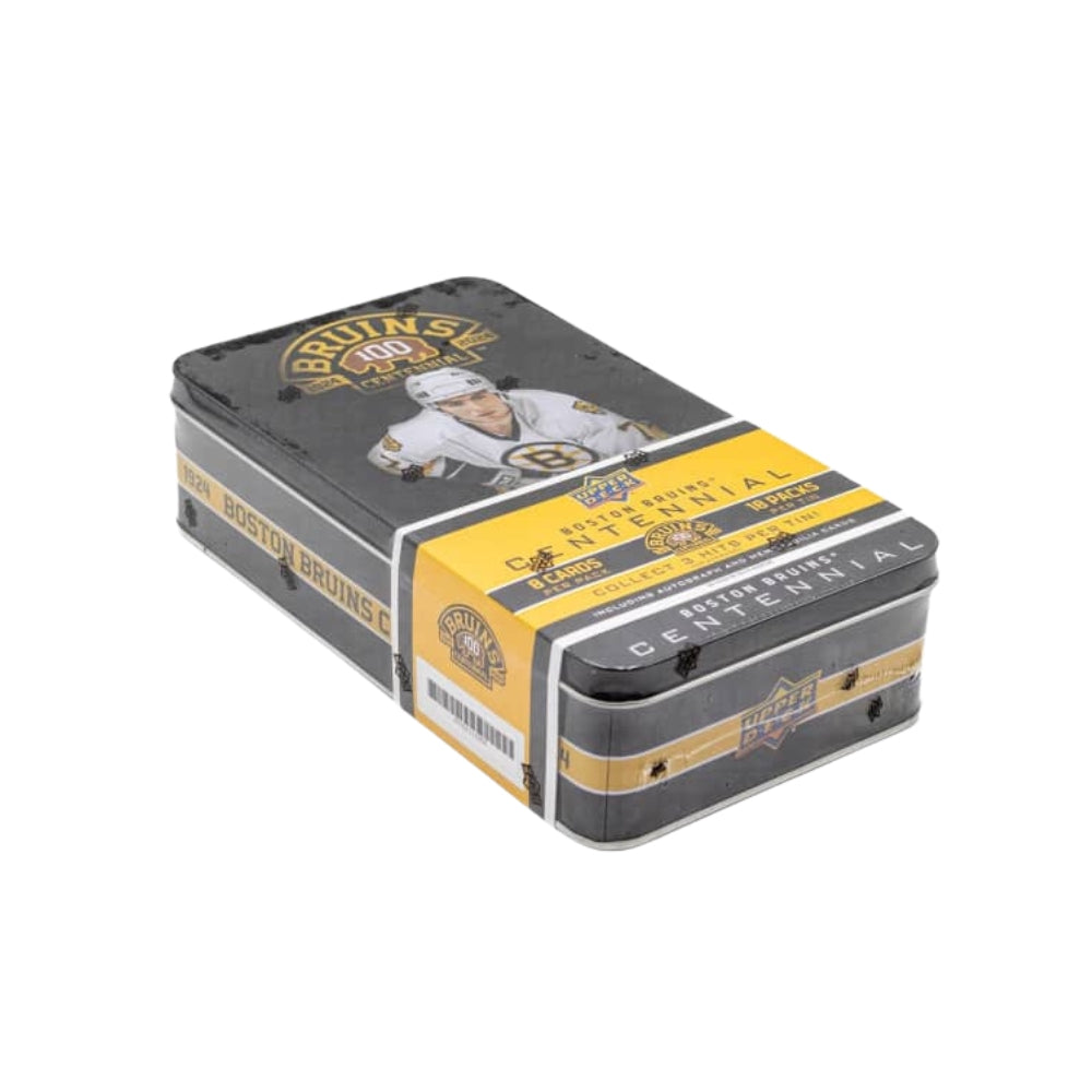 2023-24 Upper Deck Boston Bruins Centennial samlarbox med hockeykort, jubileumsutgåva för ishockey.