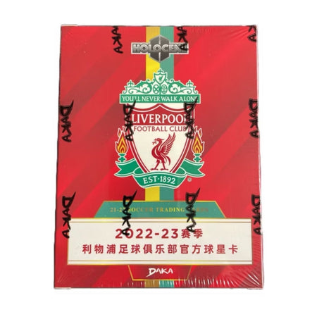 2023 Daka Liverpool Holocene Blaster Box, officiella samlarkort med Liverpool FC-spelare i oöppnad förpackning.