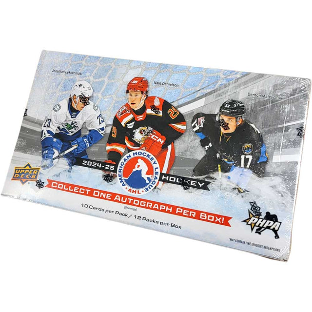 2024-25 Upper Deck AHL Hockey hobby box för samlare av hockeykort.