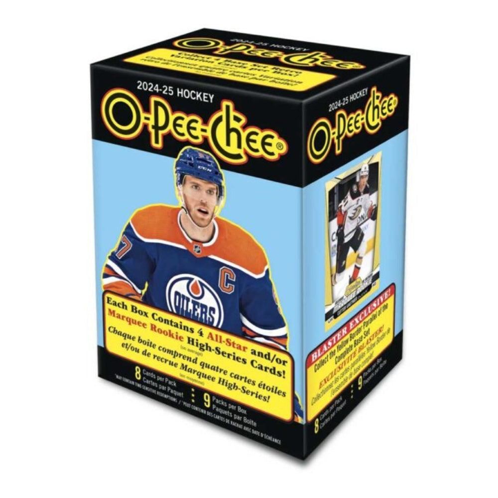 2024-25 Upper Deck O-Pee-Chee Blaster Box med hockeykort för samlare.