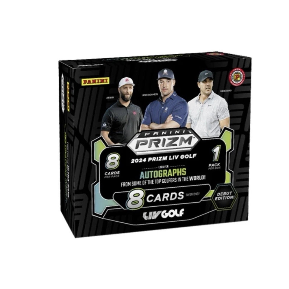 2024 Prizm LIV Golf International Hobby Box med exklusiva golfkort för samlare.
