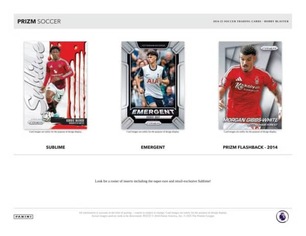 2024/25 Panini Prizm Premier League Soccer EPL Blaster Box, officiella fotbollskort och samlarbilder från England.