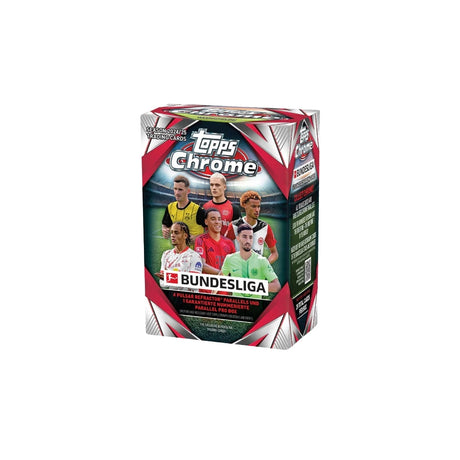 2024-25 Topps Chrome Bundesliga Value Box, fotbollskort med rookies, inserts och autografer.