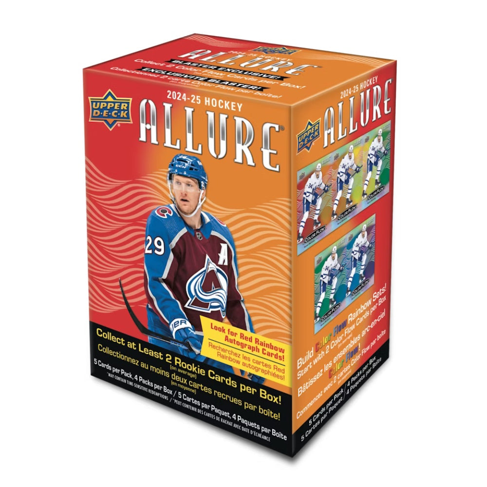 2024/25 Upper Deck Allure Blaster Box, NHL hockeykort i samlarbox med exklusiva insert-kort och paralleller.