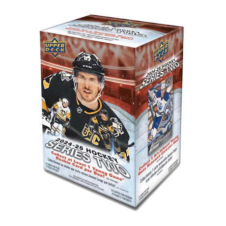 2024/25 Upper Deck Series 2 Blaster Box, NHL-hockeybilder i samlarbox för samlare, innehåller Young Guns-kort.