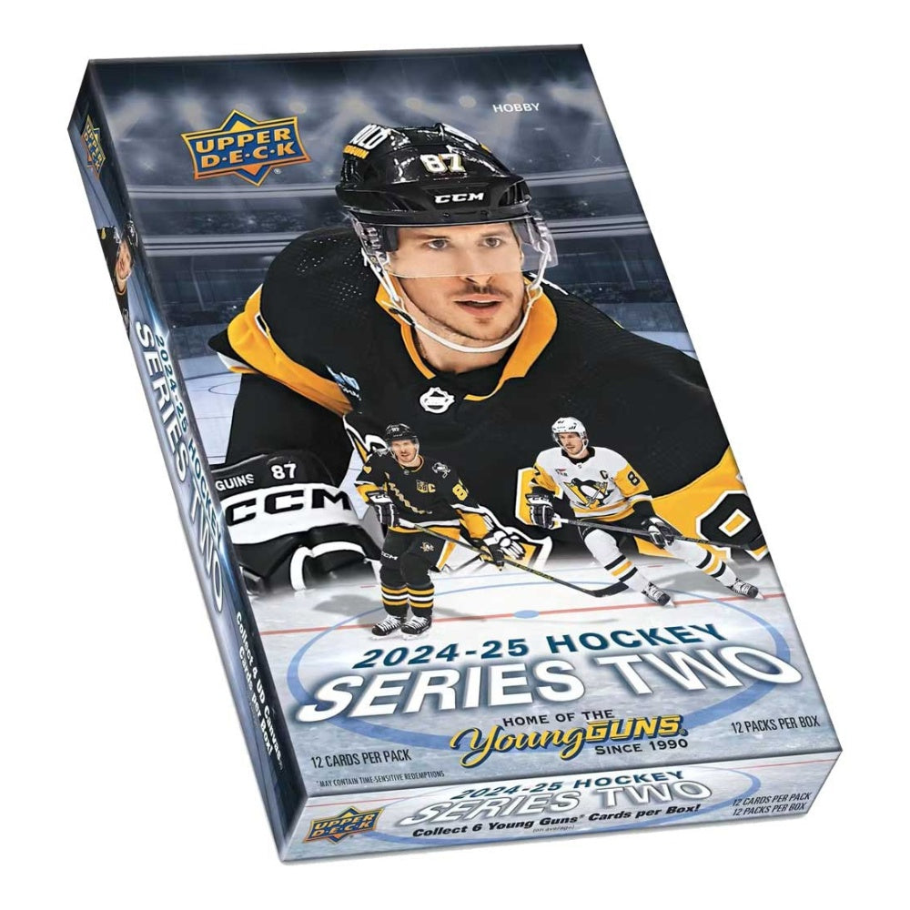 2024/25 Upper Deck Series 2 Hobby Box, oöppnad samlarbox med hockeykort för NHL-samlare.