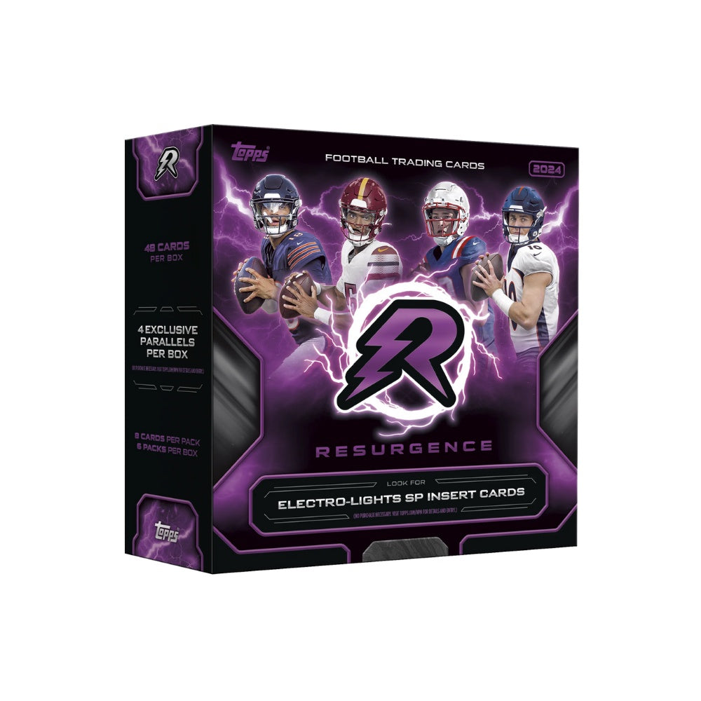 2024 Topps Football Resurgence Mega Box samlarbox med NFL-samlarkort för sportkortsamlare.