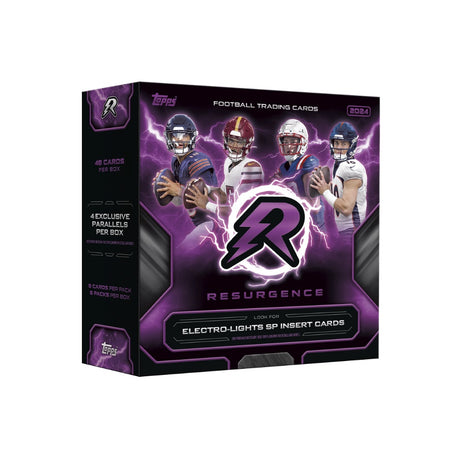 2024 Topps Football Resurgence Mega Box samlarbox med NFL-samlarkort för sportkortsamlare.