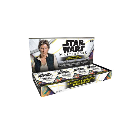 2024 Topps Masterwork Star Wars Master Box samlarbox med exklusiva samlarkort för hobbyister och samlare.