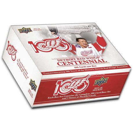 2025-26 Upper Deck Detroit Red Wings Centennial hockeykort för NHL-samlare.