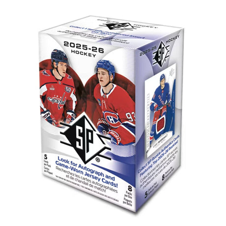 2025-26 Upper Deck SP blaster box med hockeykort för NHL-samlare.