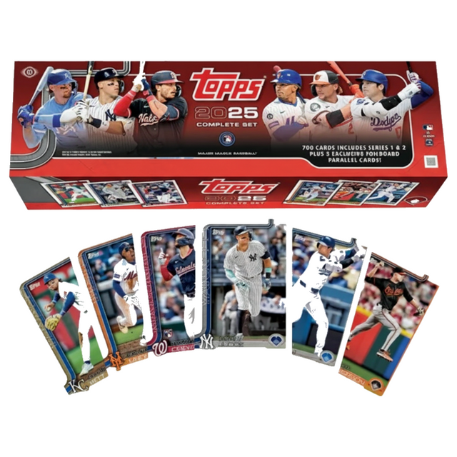 2025 Topps Baseball Complete Set Hobby Box med hela samlingen basebollkort.