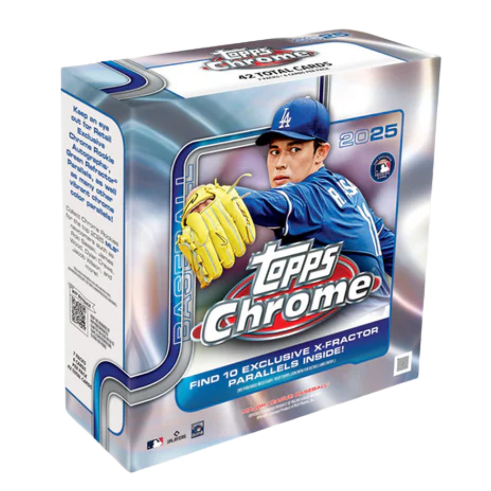 2025 Topps Chrome Baseball Mega Box, exklusiva baseballkort för samlare.