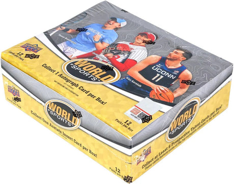 2025 Upper Deck World of Sports Volume 1 Hobby Box med samlarkort från flera sporter.