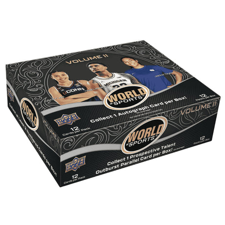2025 Upper Deck World of Sports Volume 2 Hobby Box med samlarkort från flera sporter.