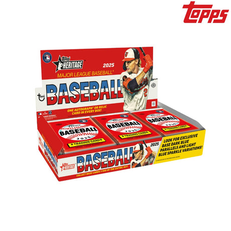2025 Topps Heritage Baseball Hobby Box samlarbox med basebollkort i retrostil för samlare.