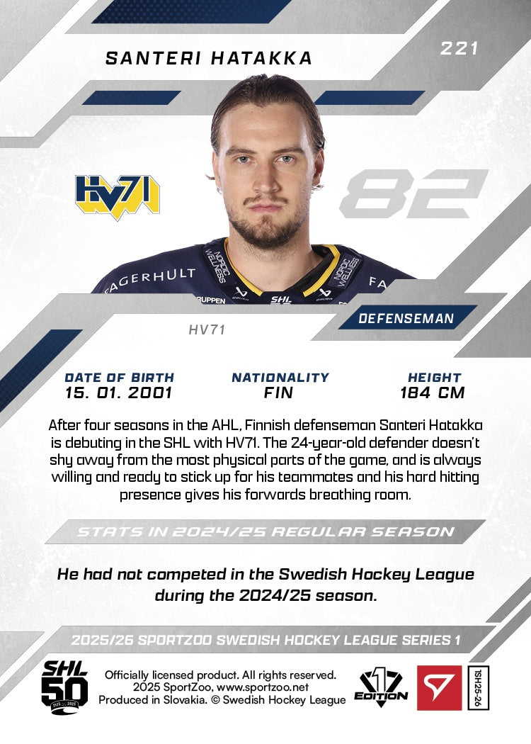 221 HV71 S. HATAKKA - PINK