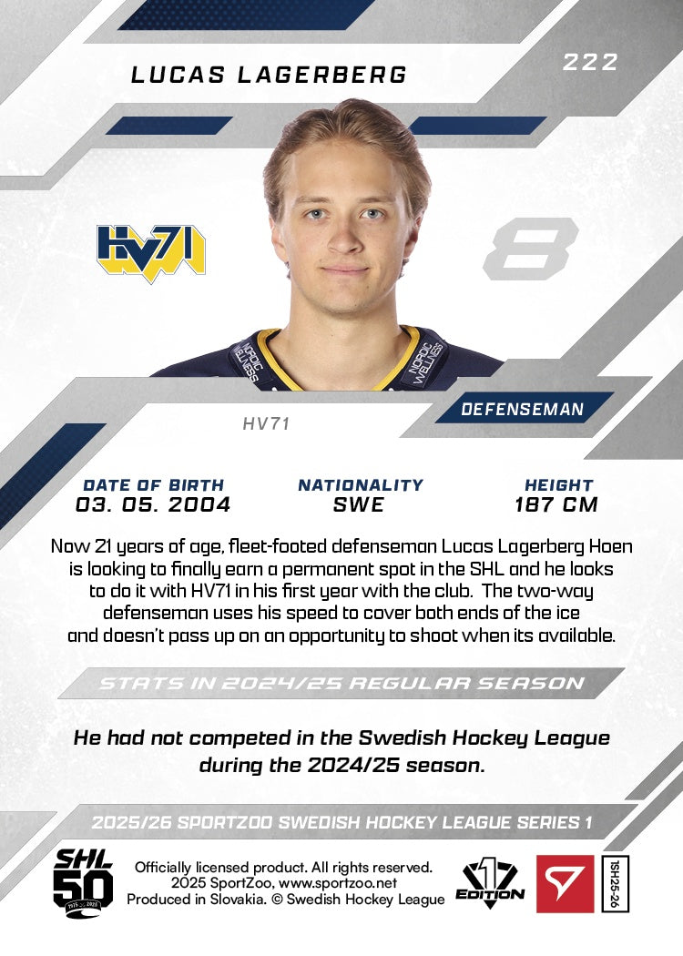 222 HV71 L. LAGERBERG - PINK