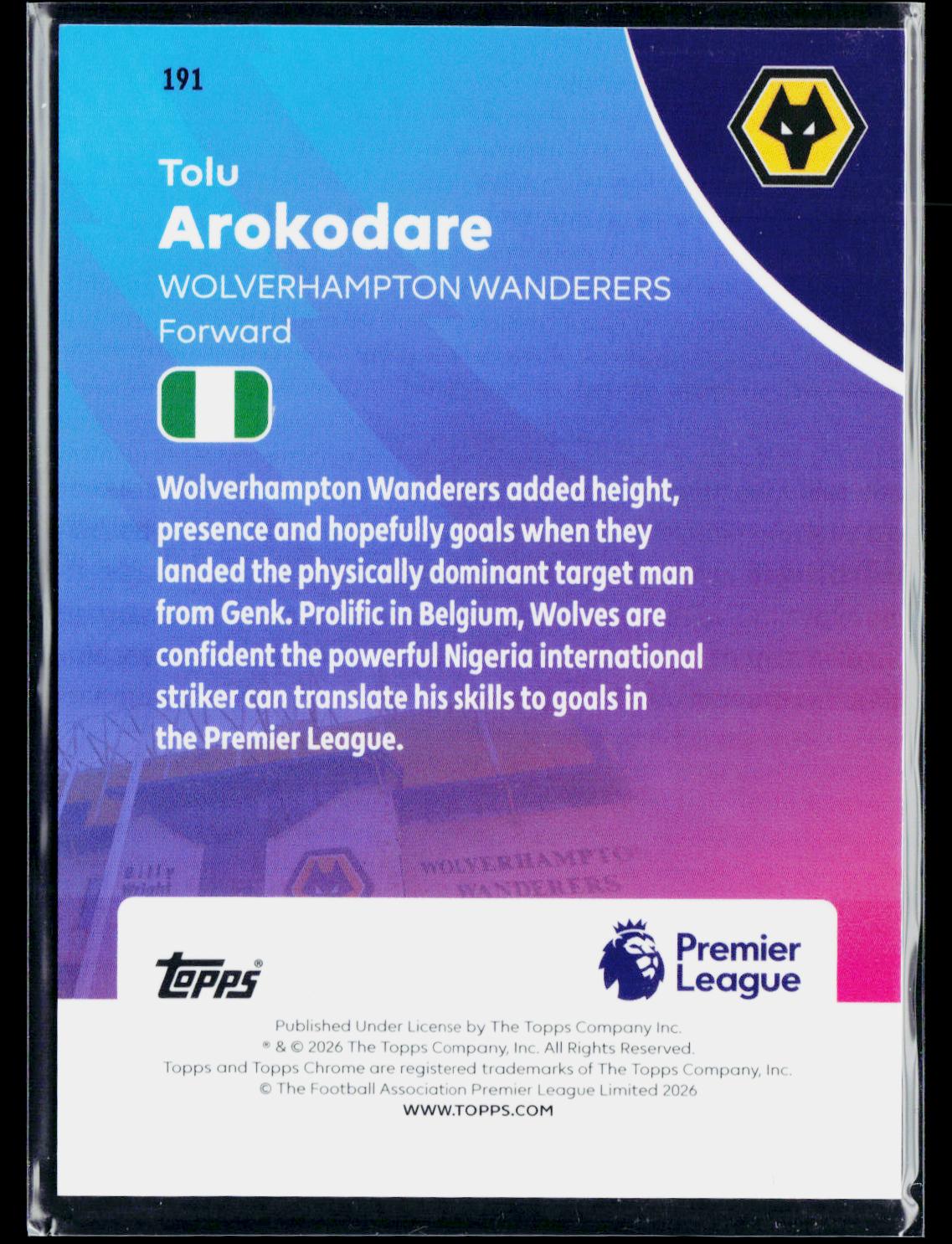 Tolu Arokodare RC Wolverhampton Wanderers