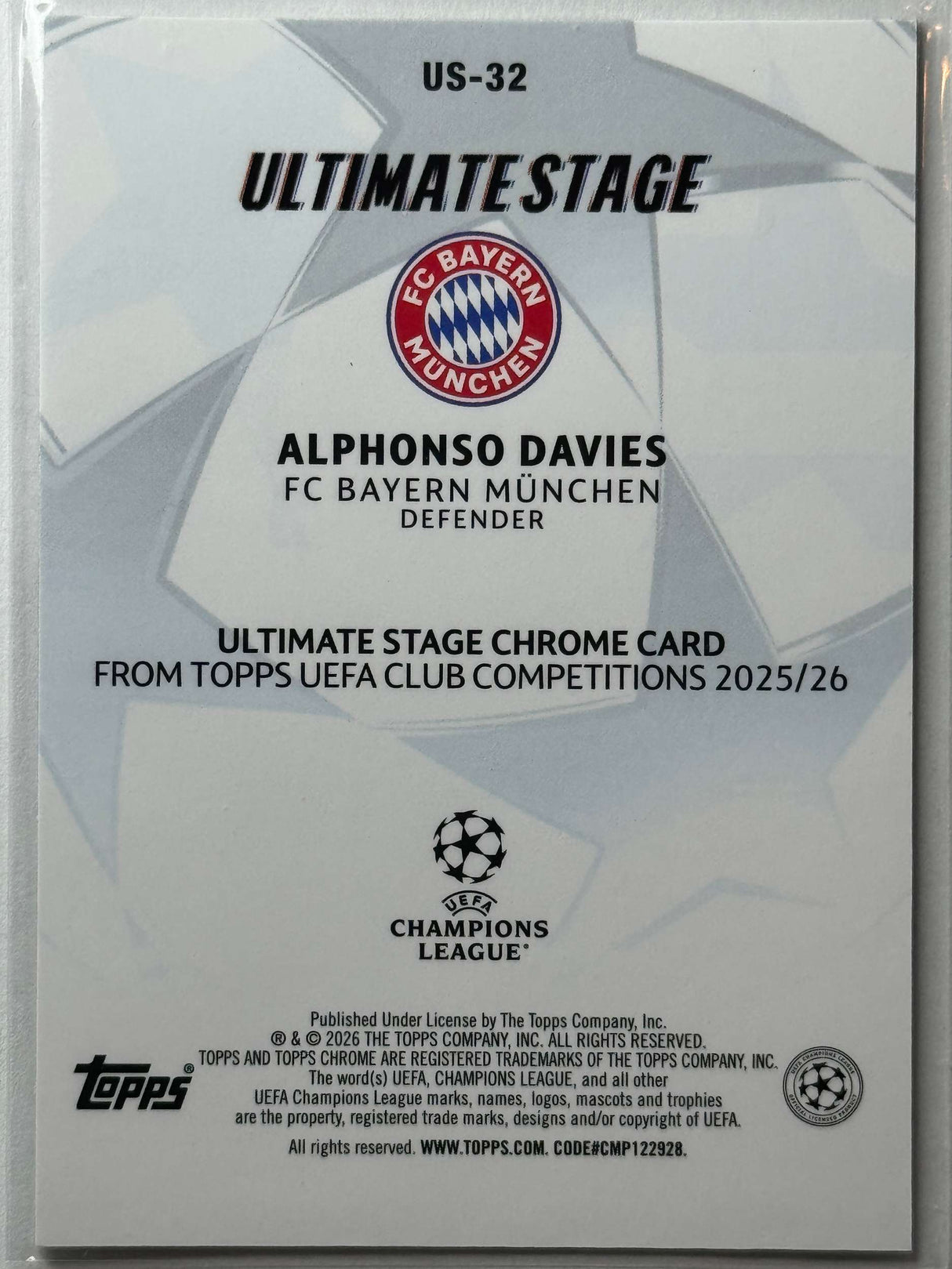 Alphonso Davies - Ultimate Stage - Topps Flagship 25/26