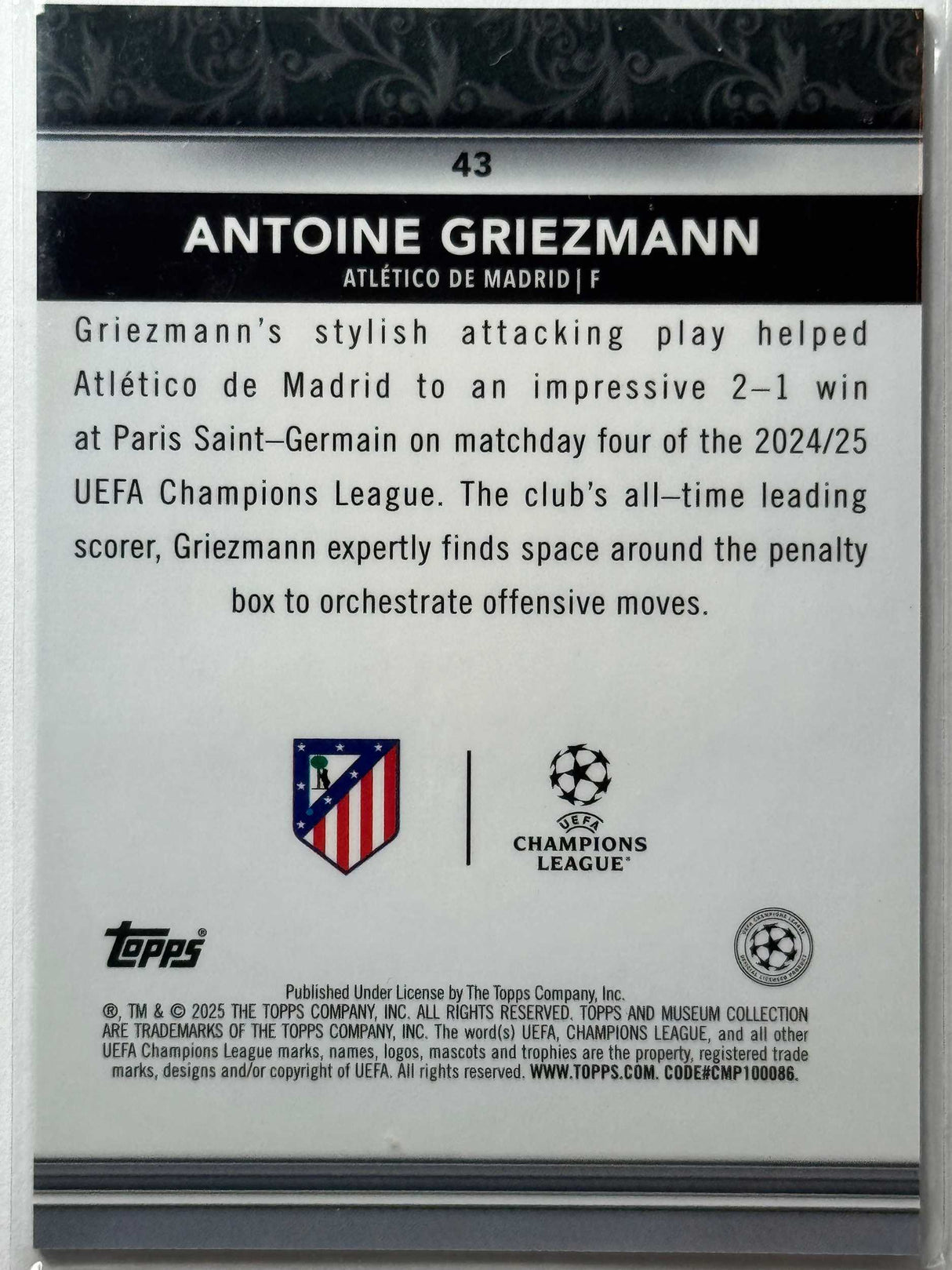 Antoine Griezmann - Base - Topps Museum 24/25