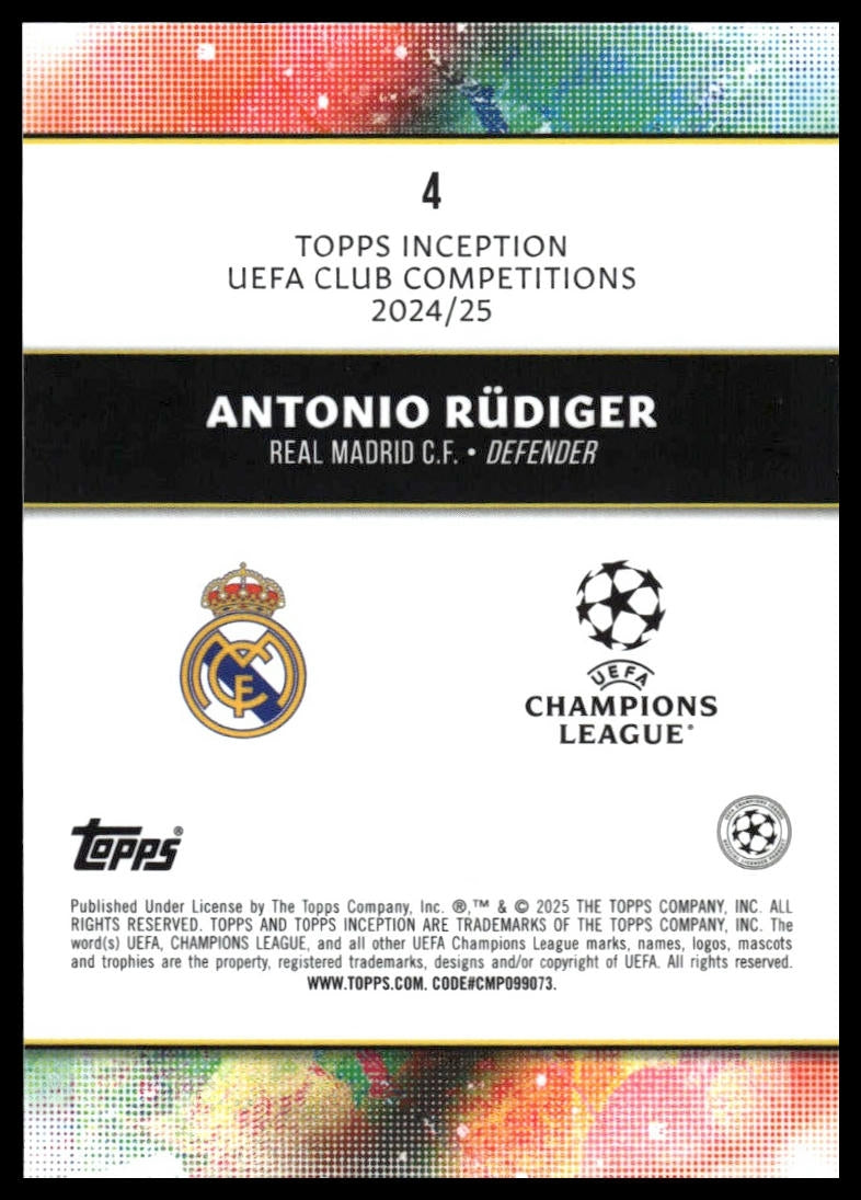 Antonio Rudiger - Base - Topps Inception UCC 24/25